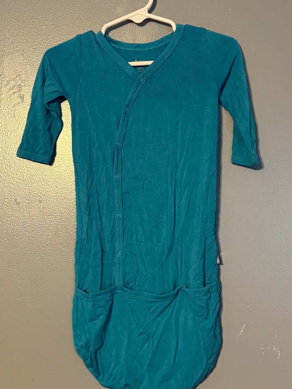 Kyte Baby Teal Bamboo Sleep Sack/Gown 3-6 Months Long Sleeve